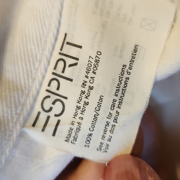 Esprit Vintage 80's White Denim Relaxed Jeans Tapered Leg Made in Hong Kong NWT - Picture 15 of 16